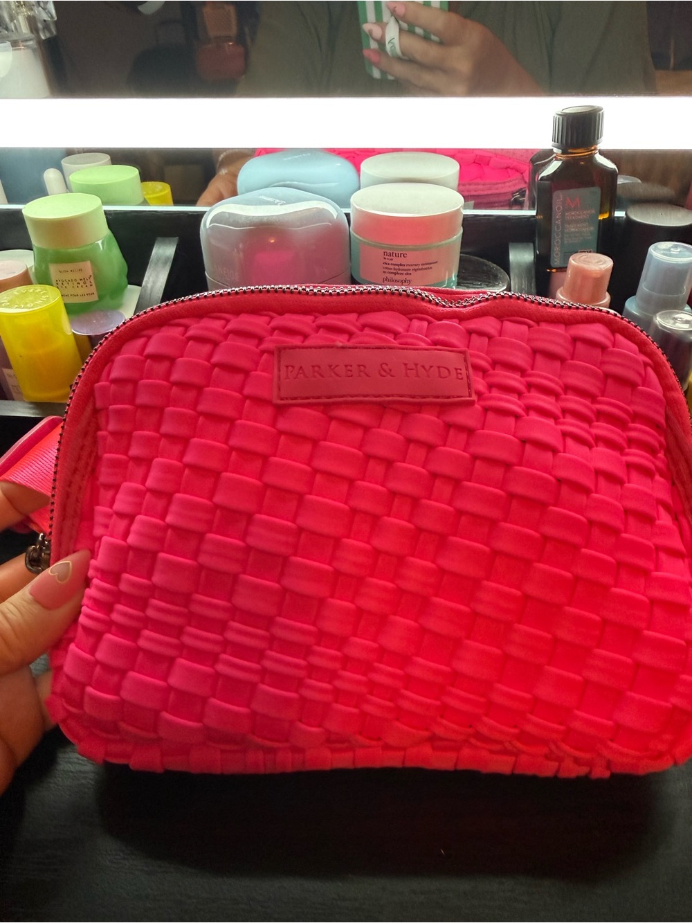Parker & Hyde Hot Pink Woven Belt Bag